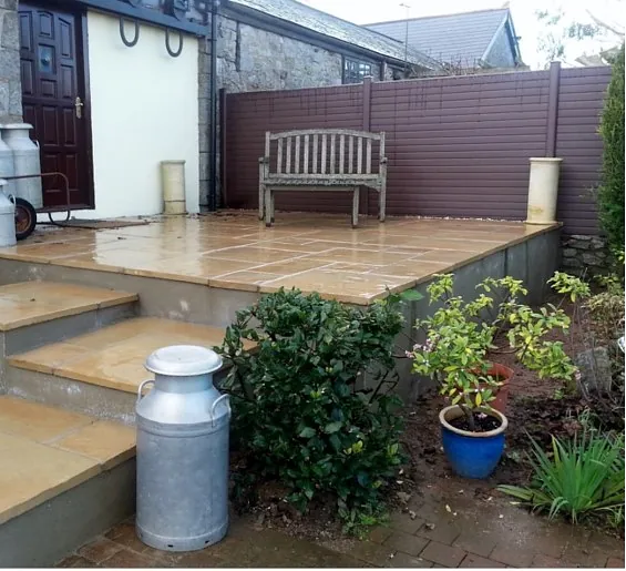 new sandstone patio